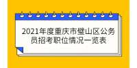 2021年度重庆市璧山区公务员招考职位情况一览表